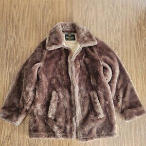 VINTAGE JACKET Teddy Zero King Size 40 Brown MayFair Zipper Zippered Women's Fur